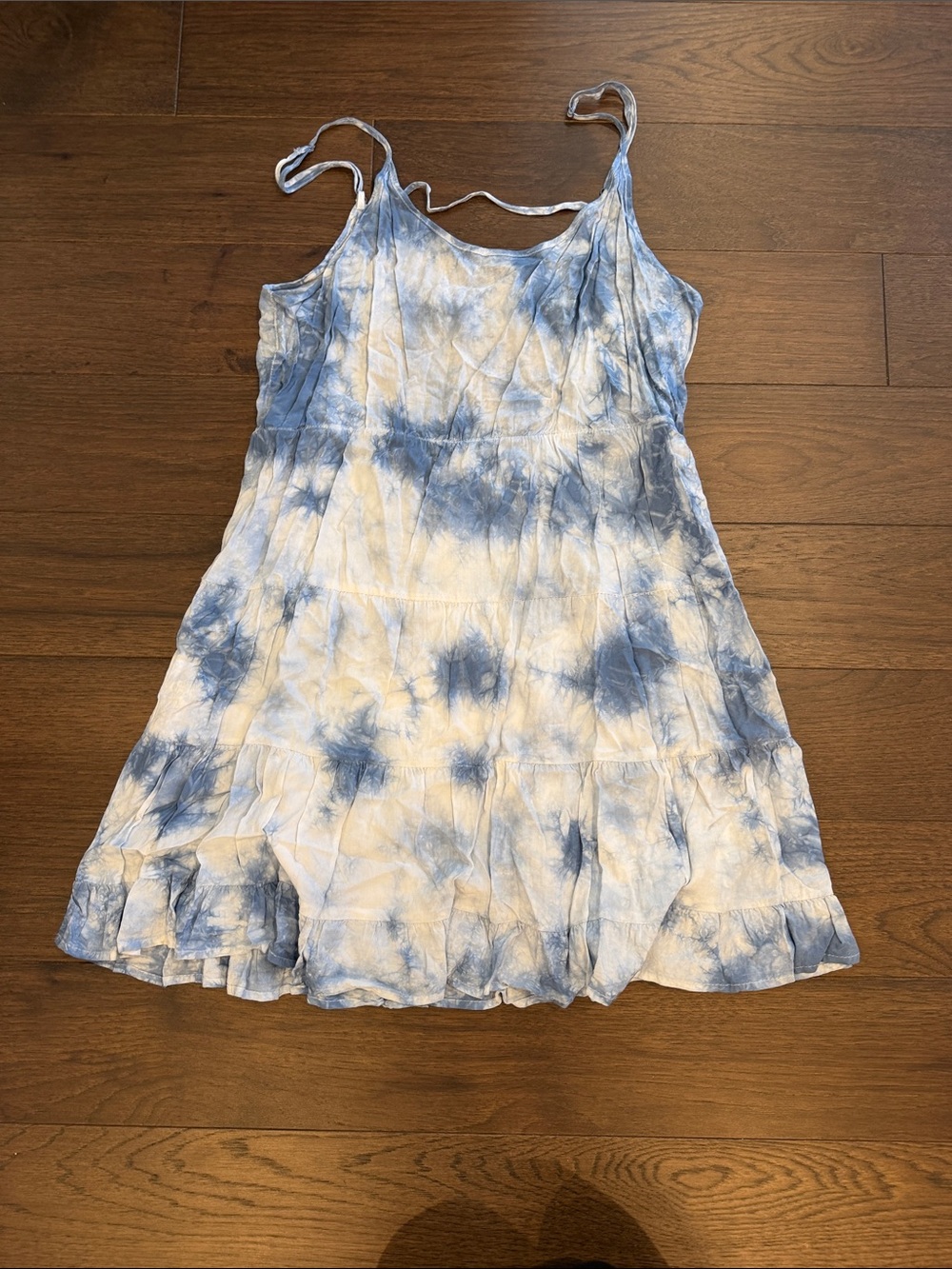 Cotton: On Blue Tie Dye Mini Dress Size Large - C8-093